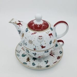 Christmas Greeting Tea For One Teapot & Cup