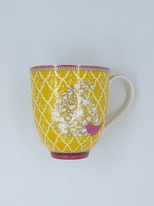 YELLOW COFFEE MUG, Unique Mug, Porcelain Handmade, Tea Mug, 6 Pcs - Image 6
