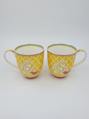 YELLOW COFFEE MUG, Unique Mug, Porcelain Handmade, Tea Mug, 6 Pcs - Image 3