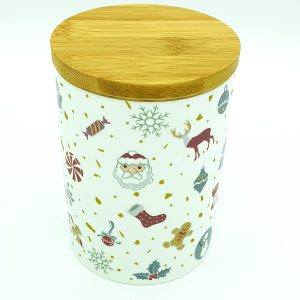 Christmas Greeting Porcelain Jar