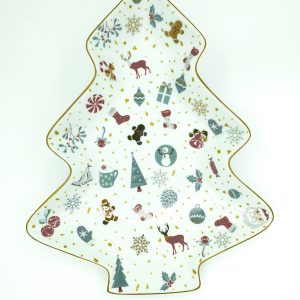 Christmas Greeting Tree Shaped Tray (Large)